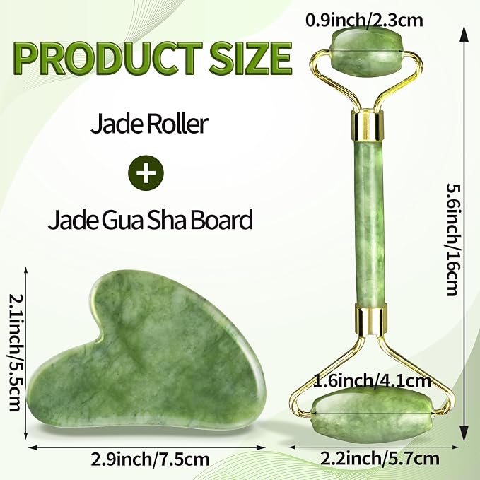 Guasha Tool for Face & Jade Roller for Face, Gua Sha Facial Tools for Reduce - Image 2