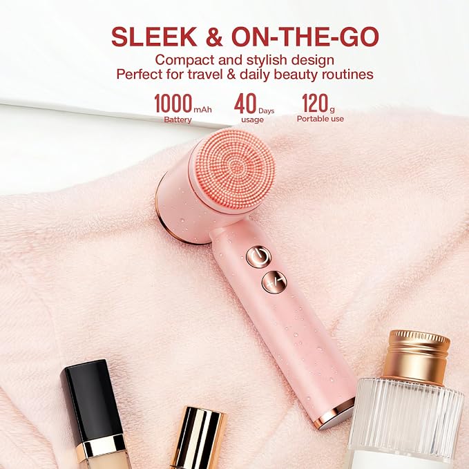 Electric Face Scrubber with Led Display & Facial Cleansing Brush - Image 8