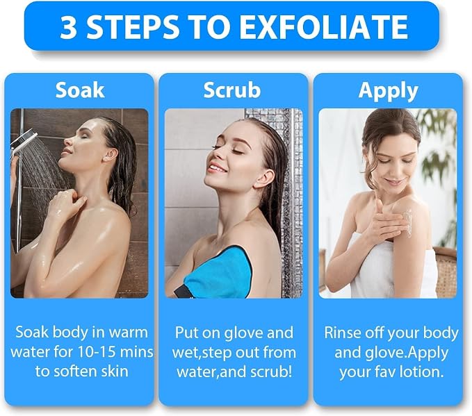 Exfoliating Gloves 2 Pcs, Exfoliating Body Scrubber - Image 4