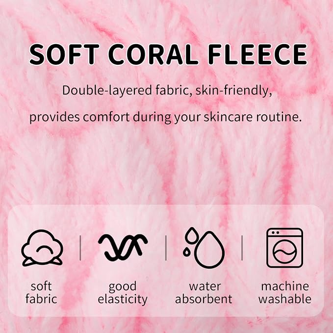 WHAVEL 6 Pack Pink Spa Headband - Image 6