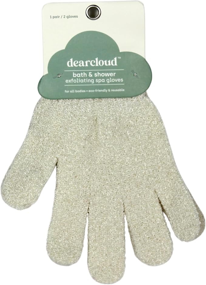 dearcloud Bath & Shower Exfoliating Spa Gloves – Reusable Exfoliating Body by dearcloud