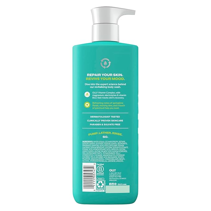 OLLY Revive Body Wash with Magnesium, Electrolytes & Vitamin B12– Nourishing - Image 2