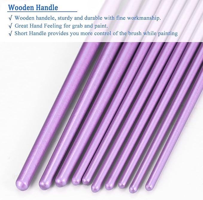 BOSOBO Paint Brushes Set, 6 Pack 60 Pcs Round Pointed Tip Paintbrushes Nylon - Image 5