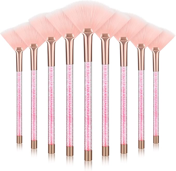 9 Pieces Facial Fan Mask Brushes, Soft Facial Applicator Brushes Tools by Maitys