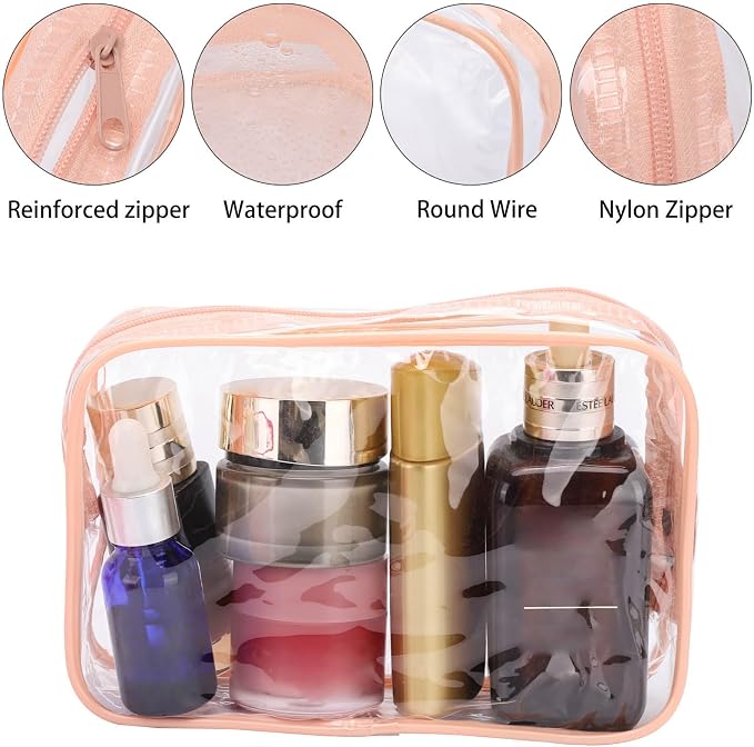 Tbestmax 10 Pcs Clear Cosmetic Bags Small Makeup Bags Portable Waterproof - Image 3
