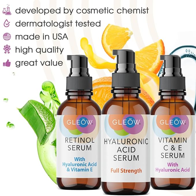 GLEOW Retinol Serum for Face, Vitamin C - Image 2