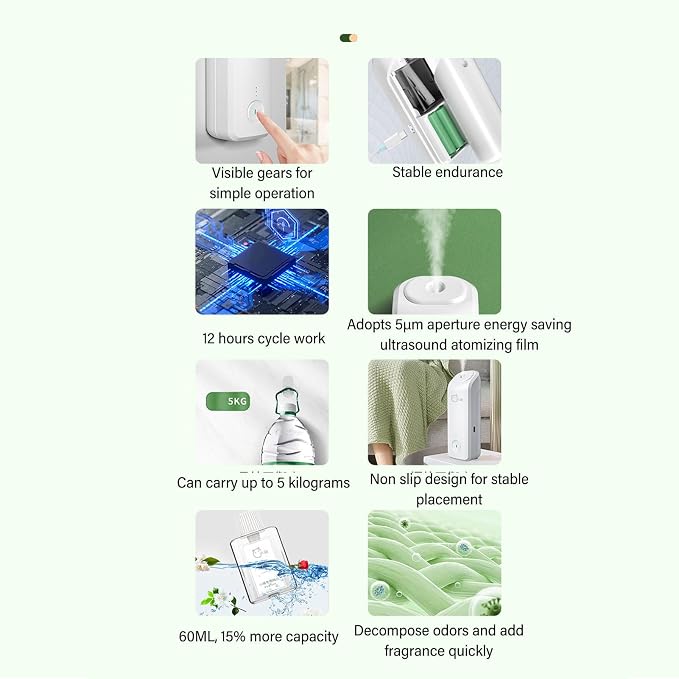 Automatic Essential Oil Diffuser, Wall Mount Standing Scent Fragrance Dispenser - Image 6
