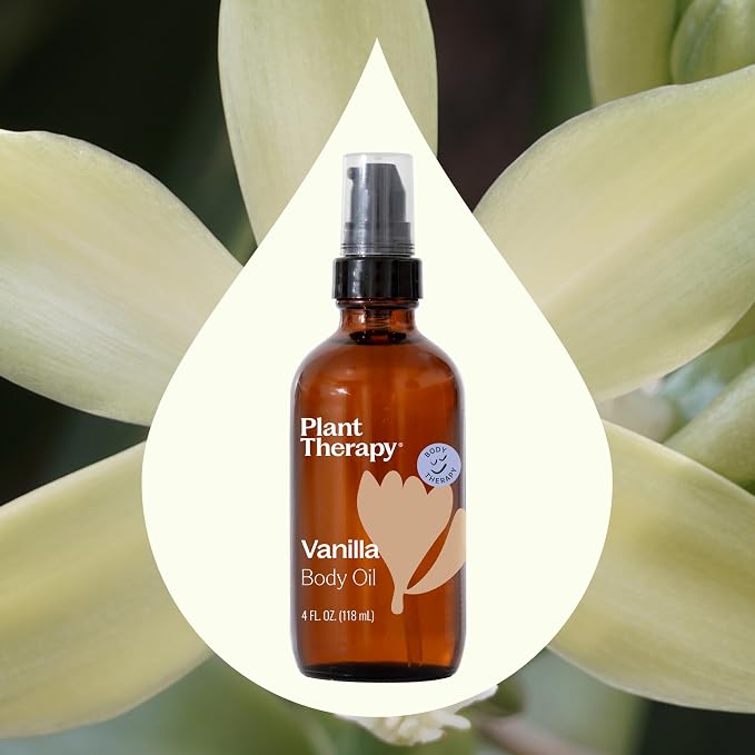 Plant Therapy Vanilla Body Oil 4 oz Sweet & Soothing Vanilla Scent, Locks in - Image 4