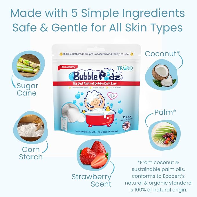 TruKid Bubble Podz Bubble Bath for Kids, & Babies, Tear Free Gentle & - Image 6