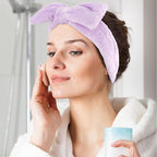 WHAVEL 6 Pack Purple Spa Microfiber Bow Headbands - Image 3