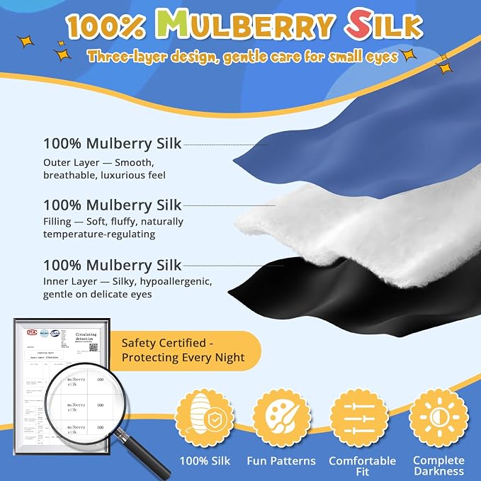 Silk Kids Sleep Mask: 100% Mulberry Silk Eye Mask, Sleeping Masks - Image 2
