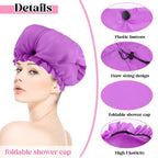 2 Pcs Large Shower Cap for Braids, Extra Long Shower Cap for Women Long Hair & - Image 3