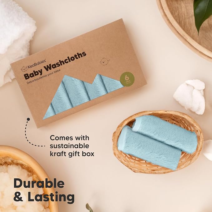 6-Pack Baby Washcloths – Soft Absorbent Viscose from Bamboo Washcloths - Image 7