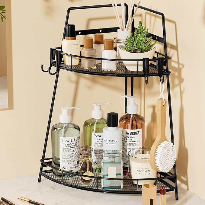 VITVITI 2 Tier Corner Bathroom Counter Organizer, Metal Bathroom Countertop by VITVITI