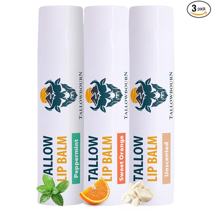 Moisturizing Tallow Lip Balm – Grass-Fed Beef Tallow by TALLOWBOURN