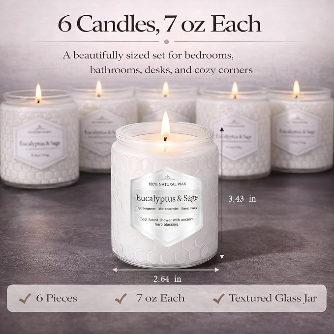 Scented Candles Gift Set for Women, 6 Pack Aromatherapy Soy Candles for Home - Image 4