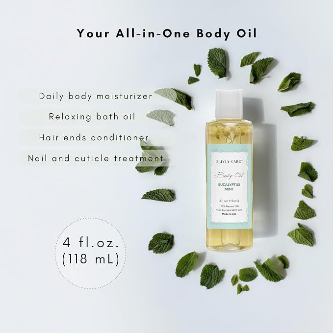 Olivia Care Body Oil Eucalyptus Mint Vegan & Natural | Hydrating & Moisturizing - Image 4