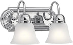 Kichler 12.25" 2-Light Vanity Bath Light in Chrome, Modern Bathroom Light by Kichler