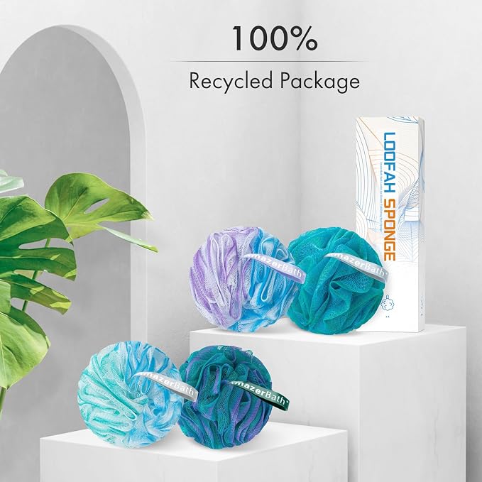 AmazerBath Loofah Sponge, Shower Loofah 75g/PCS - Image 7