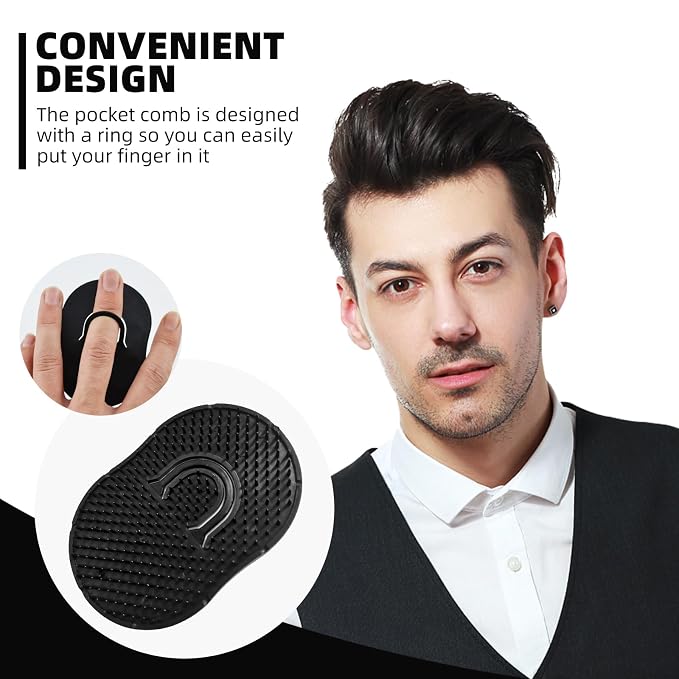 Soft 'N Style 6 Packs Pocket Palm Combs, Shampoo Comb, Massager Hair Brush Comb - Image 5