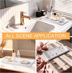 Bathroom Vanity Tray, Silicone 11.8 x 5 Inch Bathroom Counter Tray Decor - Image 6