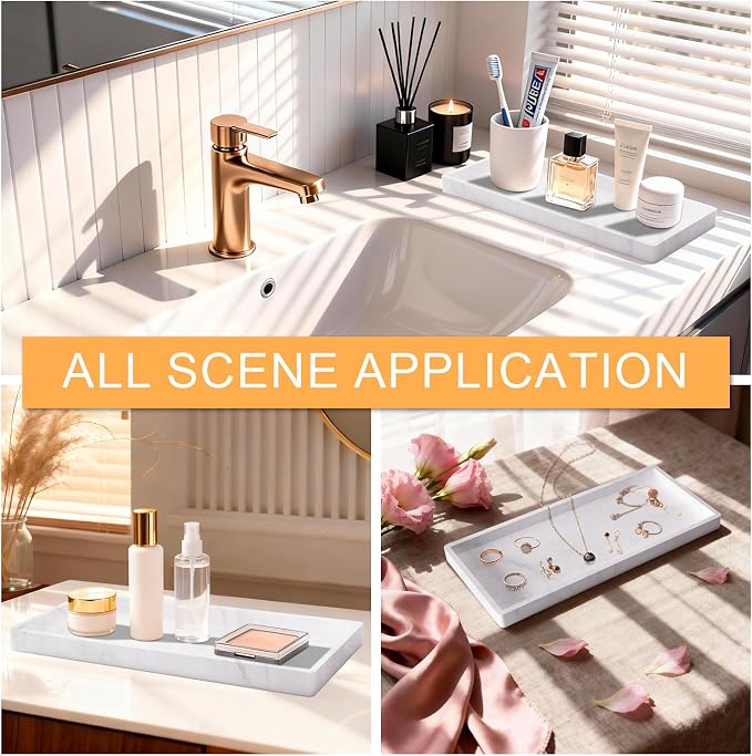 Silicone Bathroom Vanity Tray, 7.8 x 3.9 Inch Perfume Trays - Image 6