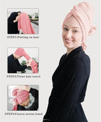 ROLSHOL 2 Packs Large Microfiber Hair Towels - Image 3