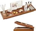 Premium Foldable Teak Bathtub Tray, Expandable Bath Tray by KiasthomeBathroomAccessories