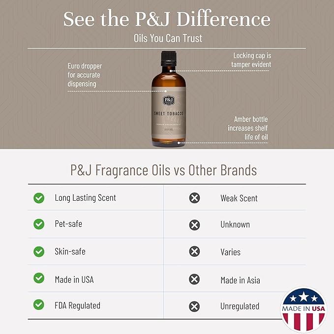 P&J Fragrance Oil Sweet Tobacco 100ml - Image 3