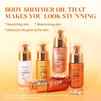 Liyalan Shimmer Body Oil Rose Gold Color 1.0 fl.oz Face Glow Pearl Highlighter - Image 2