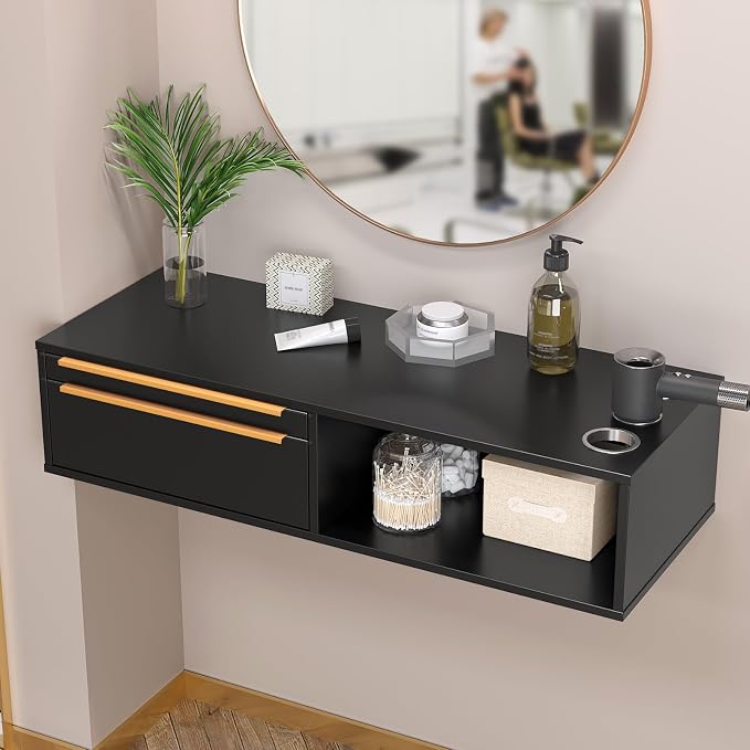 OmySalon Wall Mount Salon Station, Hair Stylist Cabinet - Image 2