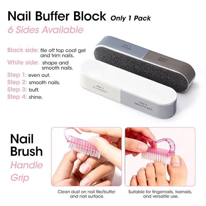 Gellen Nail Care Kit Manicure Tools Kit: Nail Strengthener and 2Pcs Nail File & - Image 7