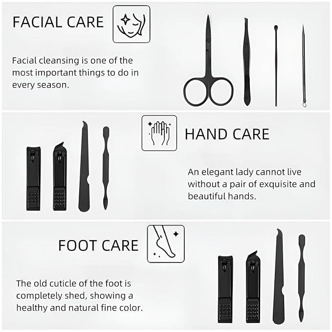 Nail Clipper & Grooming Set, 10-Piece Manicure Set, Nail Care Kit - Image 4