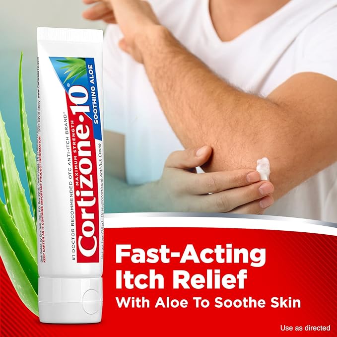 Cortizone-10 Maximum Strength Soothing Aloe Itch Relief Cream, 1% Hydrocortisone - Image 6