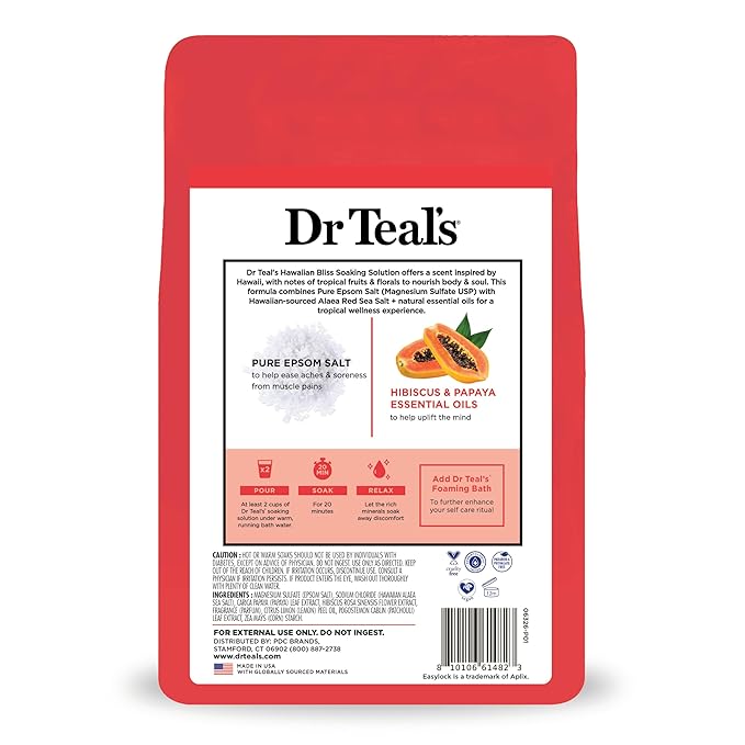 Dr Teal's Epsom Salt Magnesium Soak, Limited Edition Hawaiian Bliss - Image 9