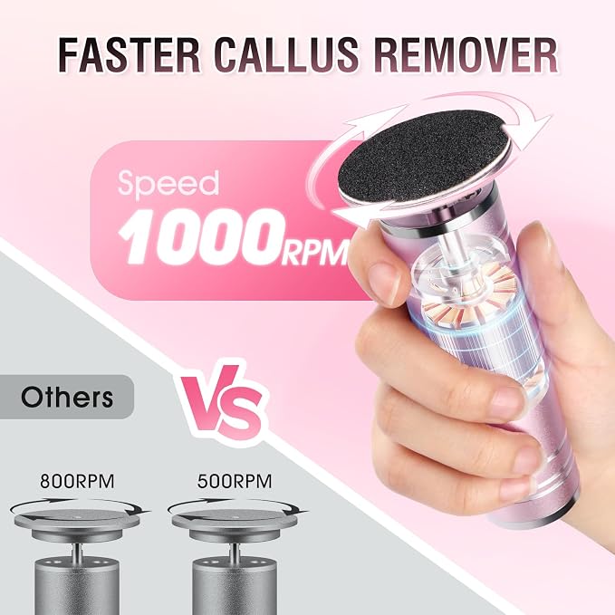 Electric Foot File Callus Remover: Adjustable Speed 1000RPM Feet File Grinder - Image 2