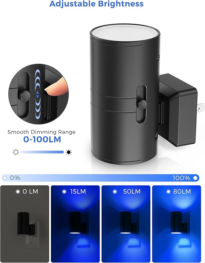 L LOHAS LED Blue Night Light, Night Lights Plug into Wall, Dimmable Nightlight - Image 3