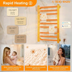 ENZE Smart Heated Towel Rack, 9-Bar Wall-Mounted Electric Towel Warmer 230W - Image 3