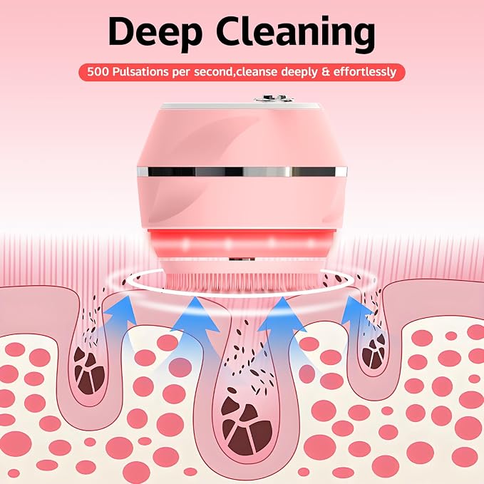 Face Cleansing Brush, Waterproof Silicone Facial Cleansing Brush, 6 Modes - Image 3