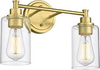 FEMILA Champagne Gold Bathroom Vanity Light, 2-Light Vanity Lighting fixtures by FEMILA
