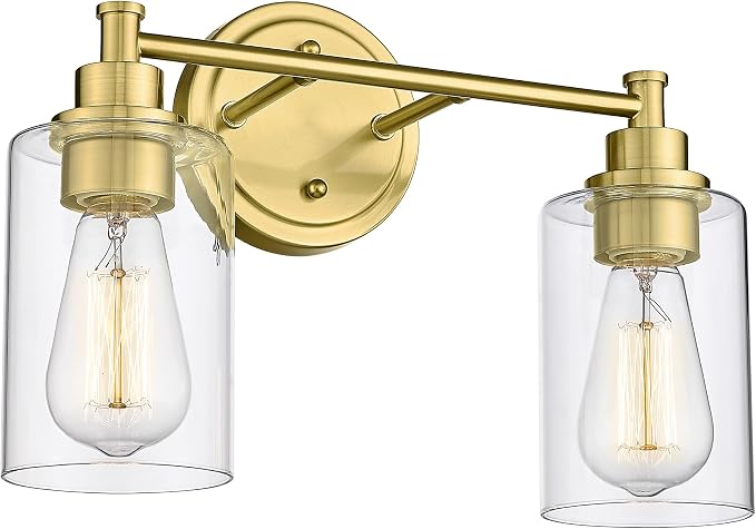 FEMILA Champagne Gold Bathroom Vanity Light, 2-Light Vanity Lighting fixtures by FEMILA