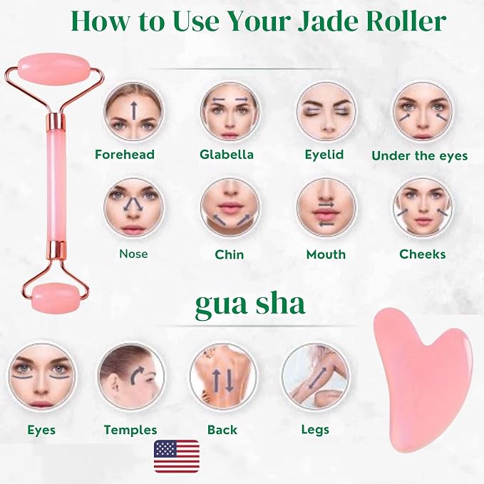 Facial Steamer, Complete Home Spa Set – Jade Roller, Gua Sha, Microfiber Hair - Image 3