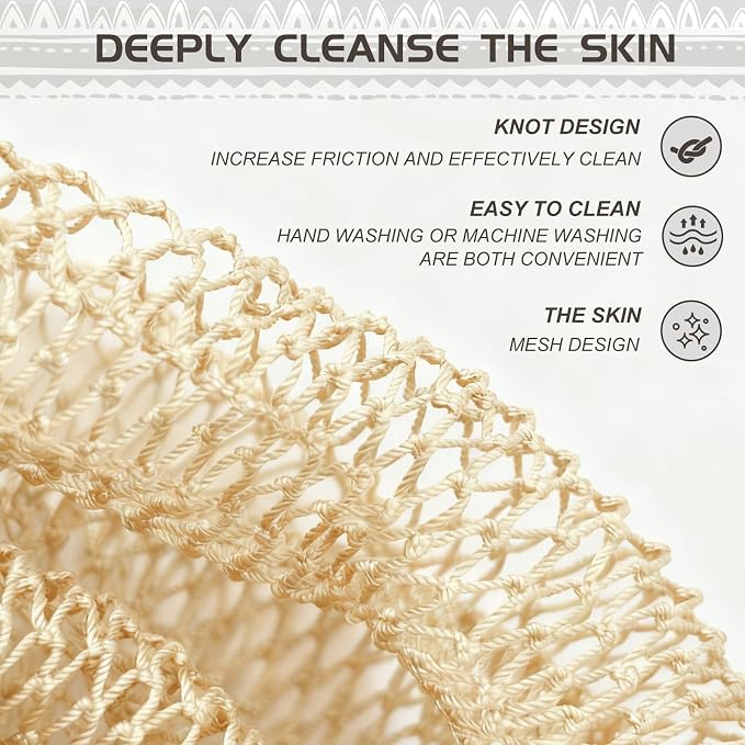 SPMKTBOZAI African Net Sponge Authentic, Loofah Exfoliating Body Scrubber Bath - Image 6