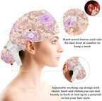 Scrub Caps Women Nursing Hats Floral Flowers - Image 3