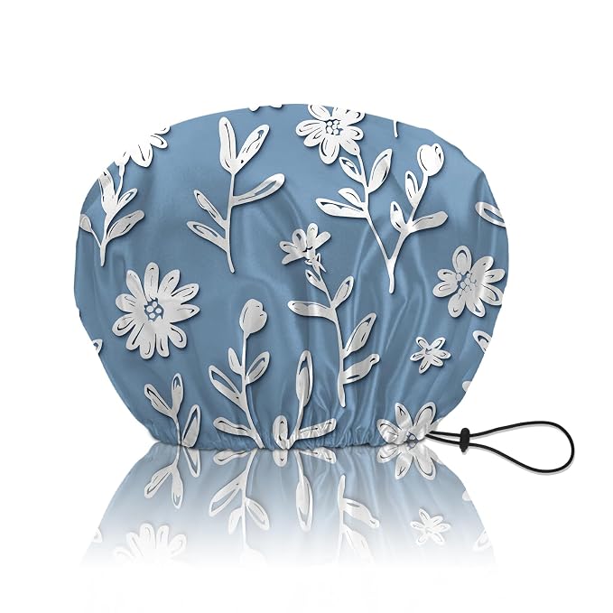 Shower Cap Reusable Double Layer Adjustable Elastic Waterproof EVA Hair Bath by BHAHB