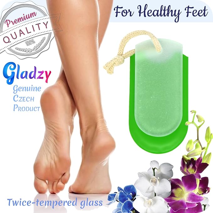 GLADZY Czech Glass Foot File Callus Remover – Double Sided Etched, Different - Image 3
