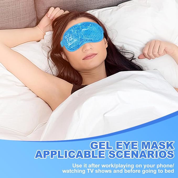 2Pack Cold Cooling Eye Mask, Reusable Hot Colder Therapy Gel Bead - Image 8