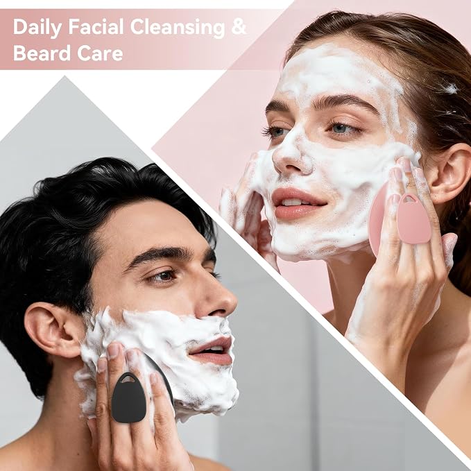 Silicone Face Scrubber 2 Pack, Manual Facial Cleansing Brush - Image 6