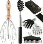 WOVTE Back Scratcher and Scalp Massager Kit – 4 in 1 Telescoping Back Scratcher by WOVTE