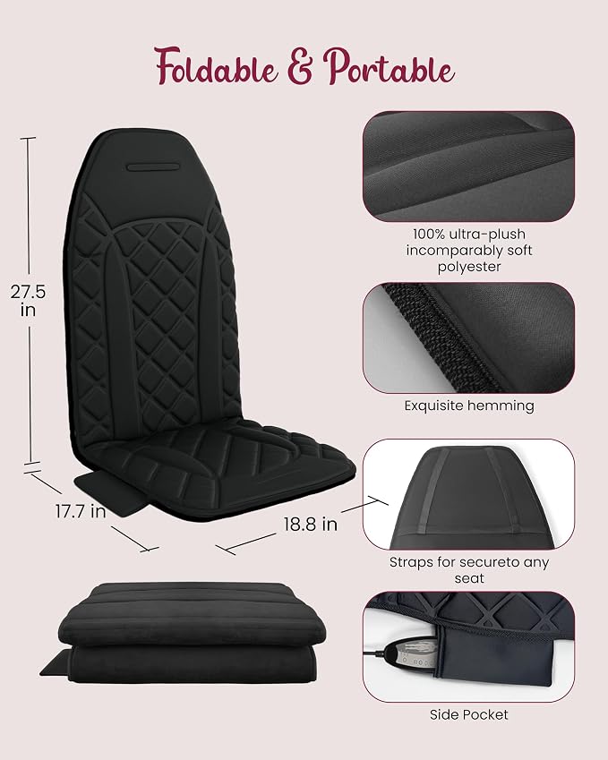Vibraiton Back Massager for Chair, Massage Seat Cushion, Back Massage Pad - Image 7